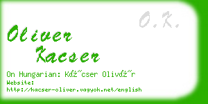 oliver kacser business card